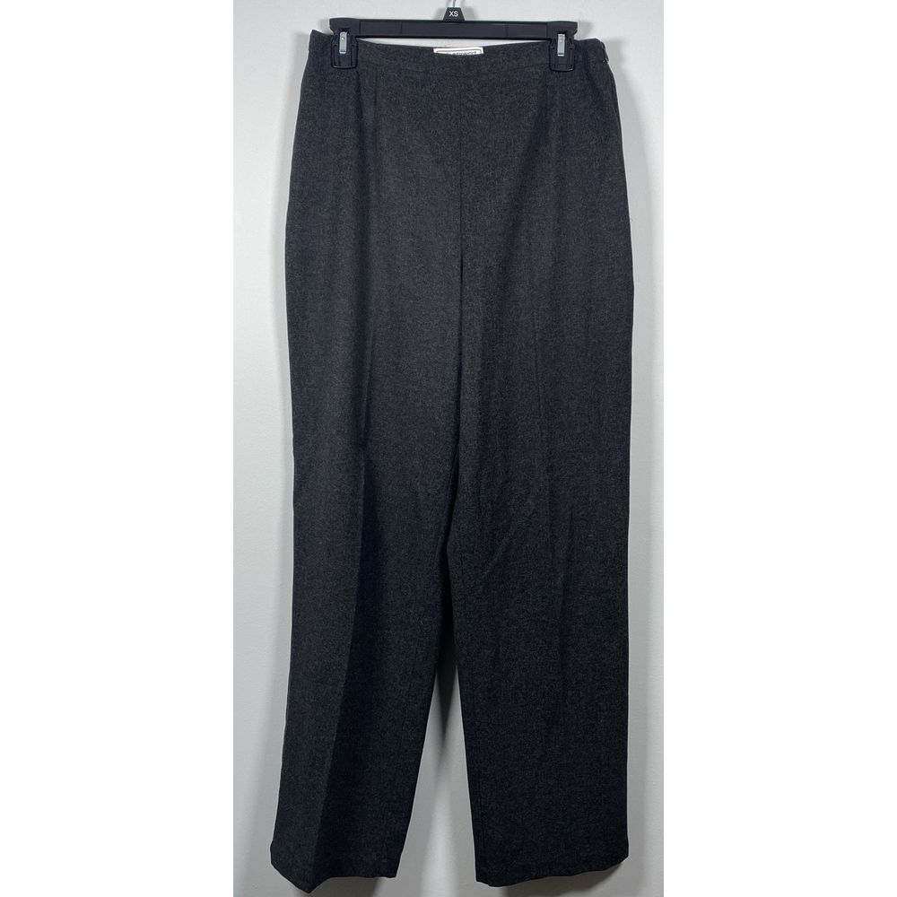 Erik Stewart Trousers Womens M Charcoal Grey High Waist Straight‎ Leg Side Zip